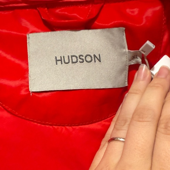 New Hudson Liquid Core Puffer Quilted Jacket Coat XL Red Water Repellent Casual - Picture 5 of 15